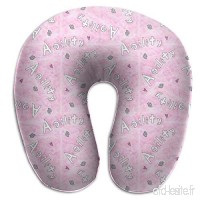 Travel Pillow Agility Hearts Paws Pink Memory Foam U Neck Pillow for Lightweight Support in Airplane Car Train Bus - B07V9MMVJ1